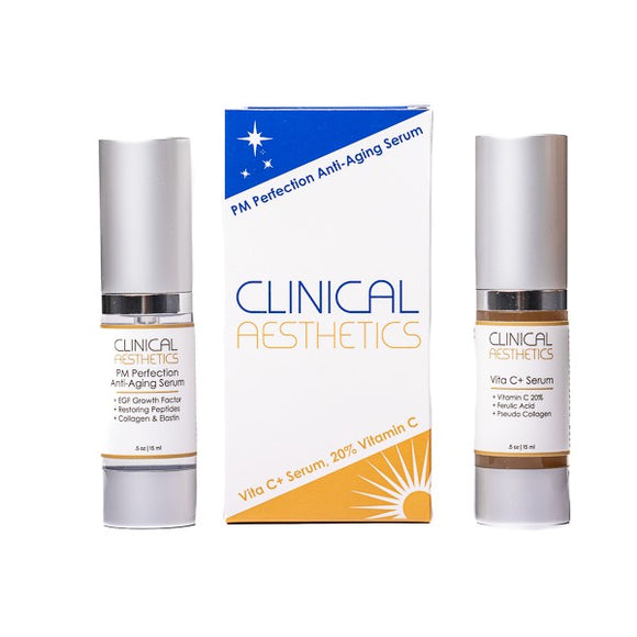 Vita C+ Serum 1/2 oz & PM Perfection 1/2 oz boxed set